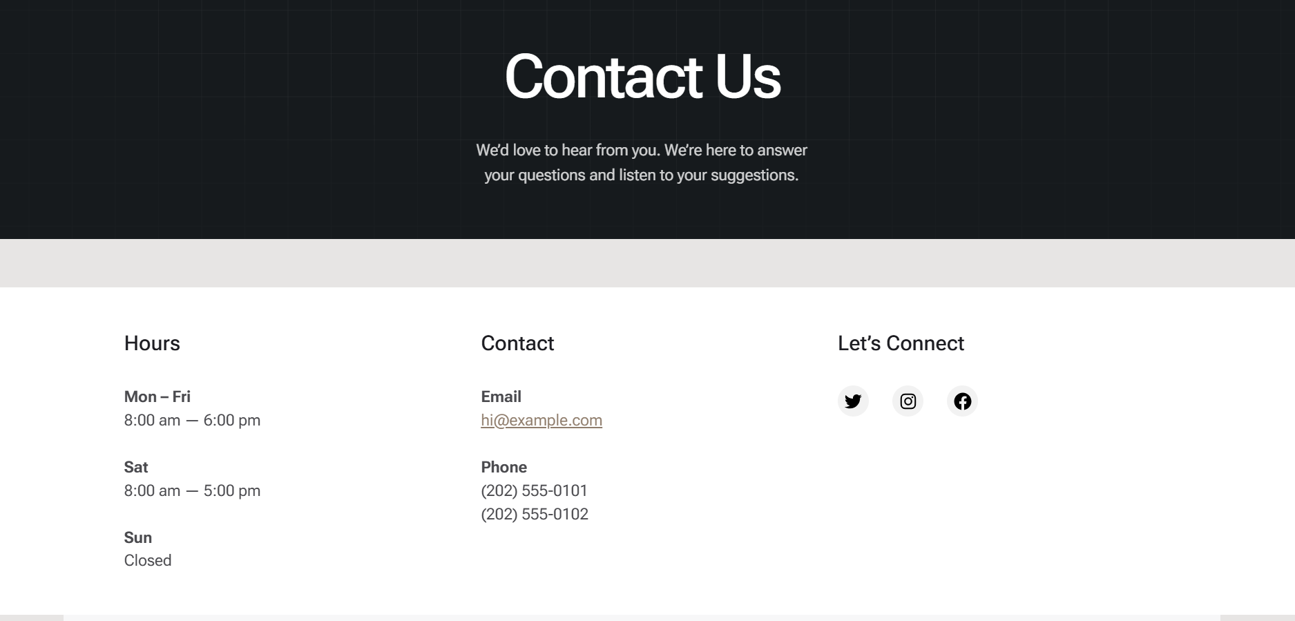 Booking section
