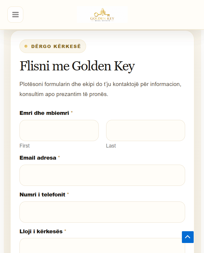 Golden Key mobile optimized view